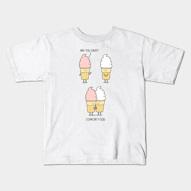 Comfort food Kids T-Shirt by milkyprint